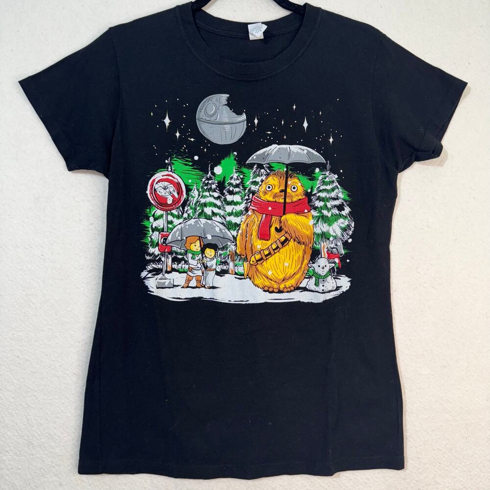 Loot Crate Exclusive Holiday Black Tultex T-Shirt Fitted Totoro Mashup Size XL
